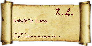 Kabók Luca névjegykártya